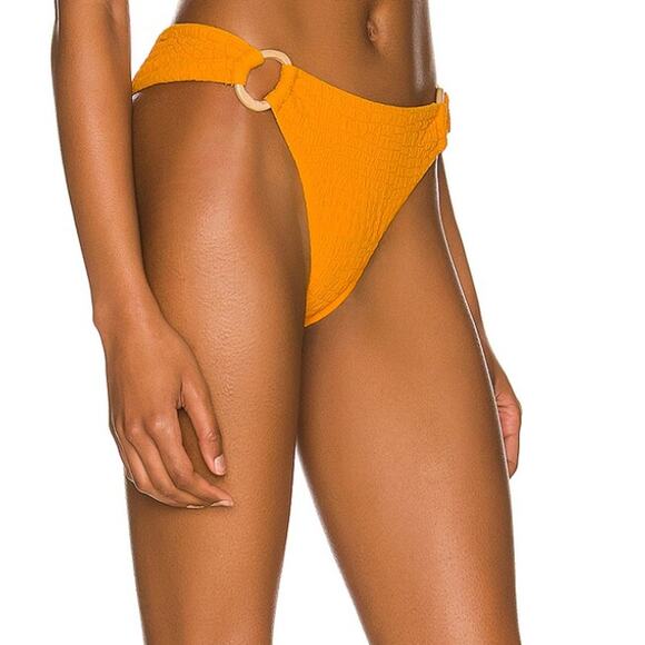 Revel Rey Bright Orange Bikini Bottom LARGE Croc Cheeky Texture Ring $95 NEW - Picture 2 of 7